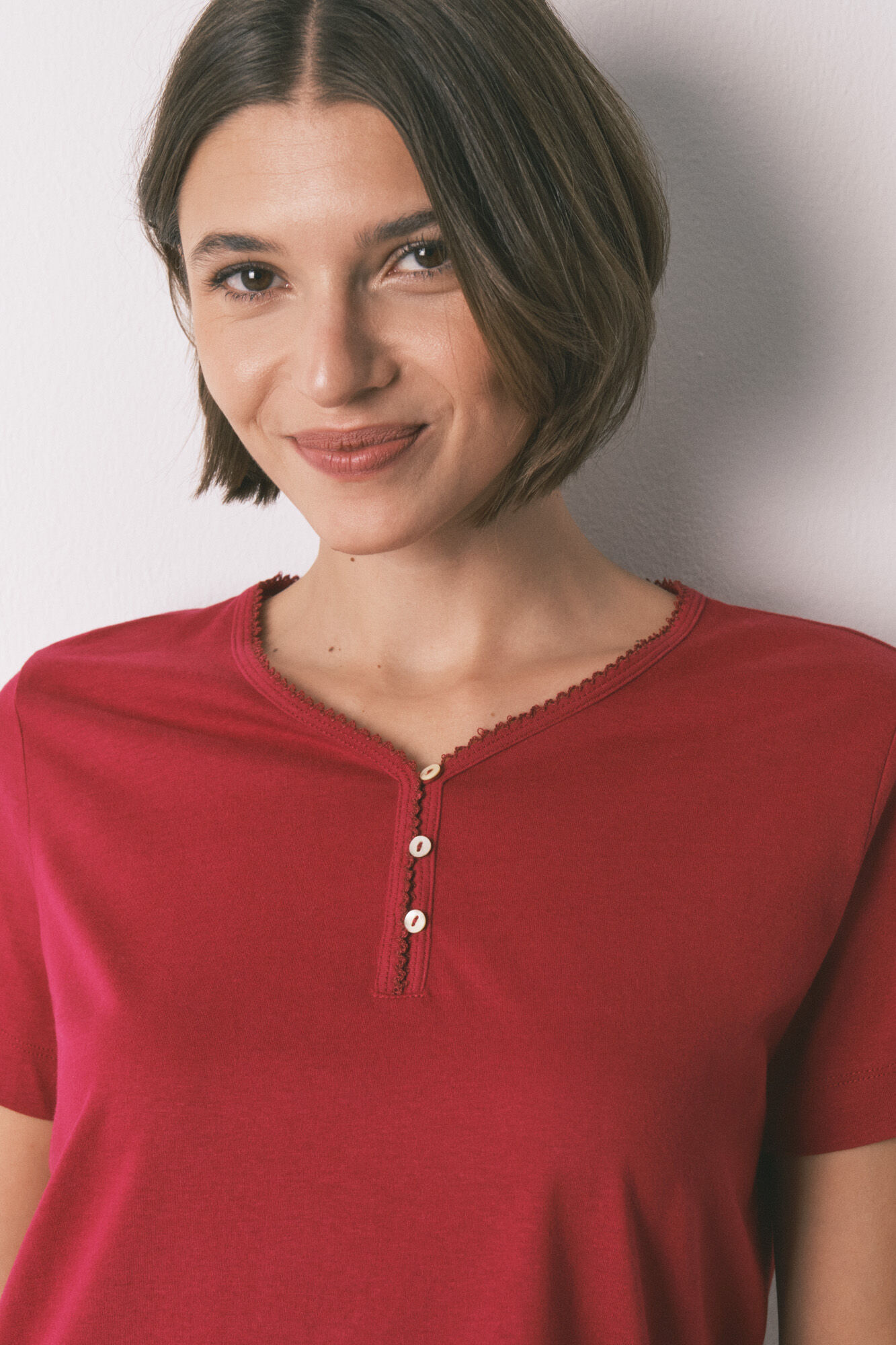 Women'secret Camiseta manga corta 100% algod&oacute;n rojo