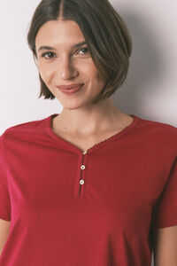 Women'secret T-shirt vermelha de manga curta 100% algod&atilde;o