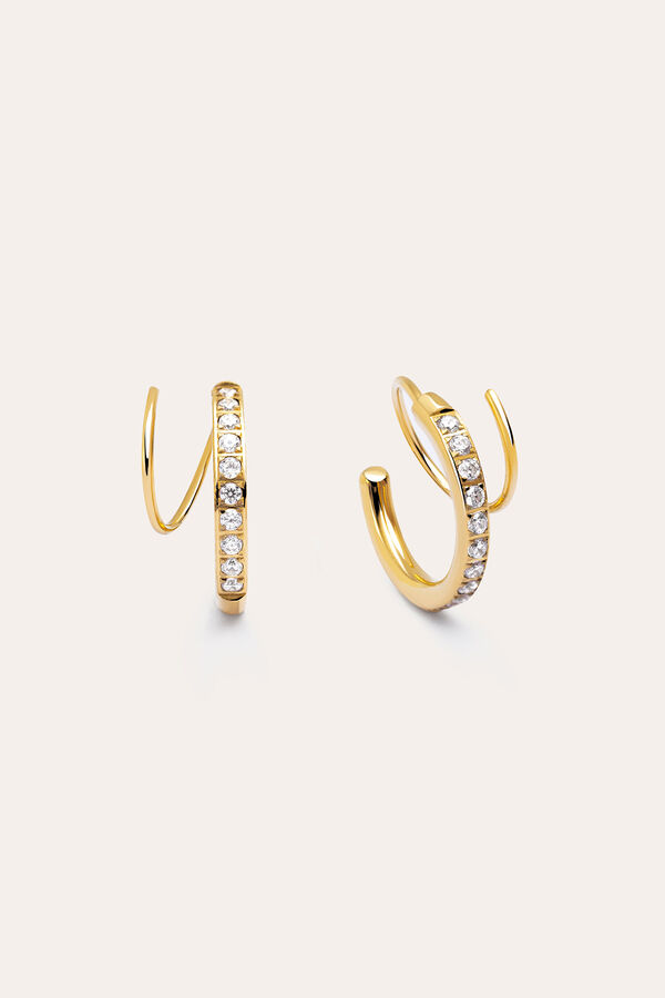 Singularu Gold Plated Steel Swirl Earrings printed