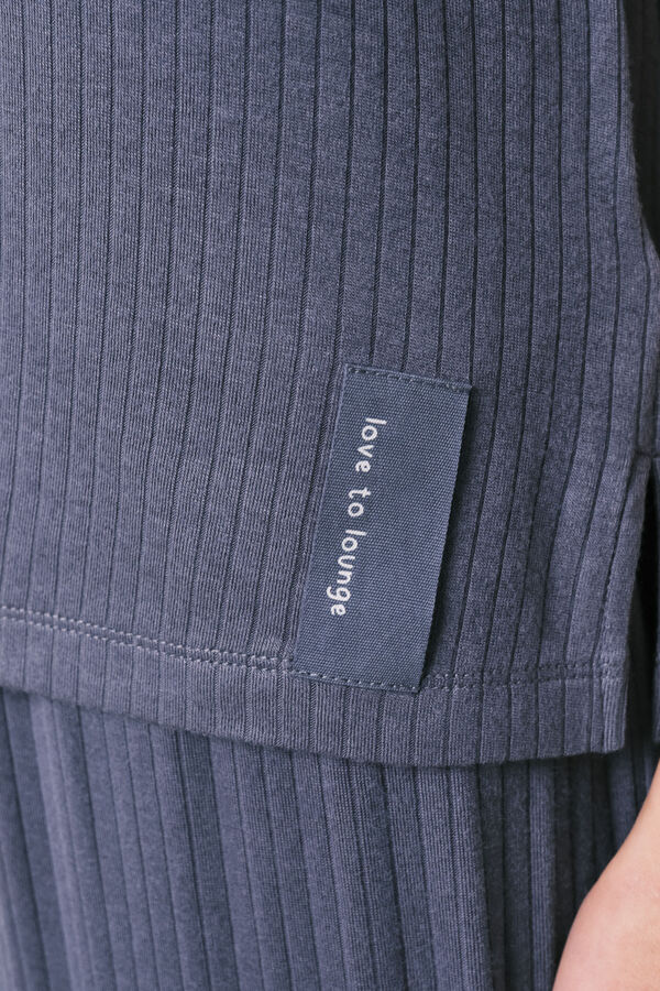 Women'secret Pijama capri suave em viscose azul azul