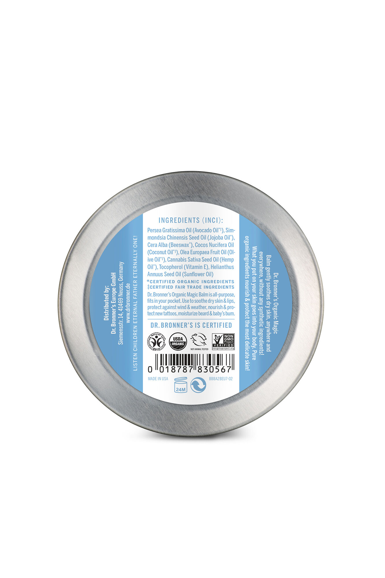 Dr. Bronner's B&aacute;lsamo org&aacute;nico multifuncional