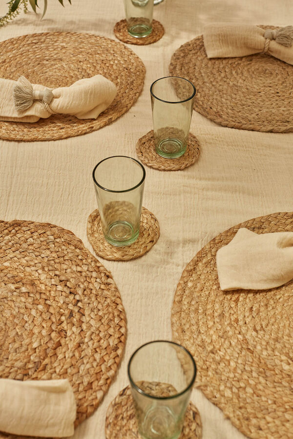 Calma House Set de 4 bases de copos natural cru