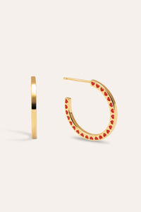 Singularu Amour Gold Plated Hoop Earrings