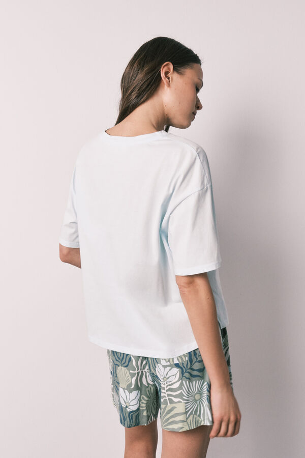 Women'secret Pijama curto de manga curta Stitch azul azul