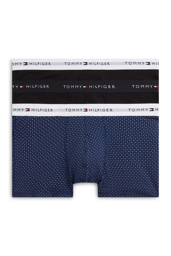 Tommy Hilfiger Pack 3 boxers em algod&atilde;o estampado