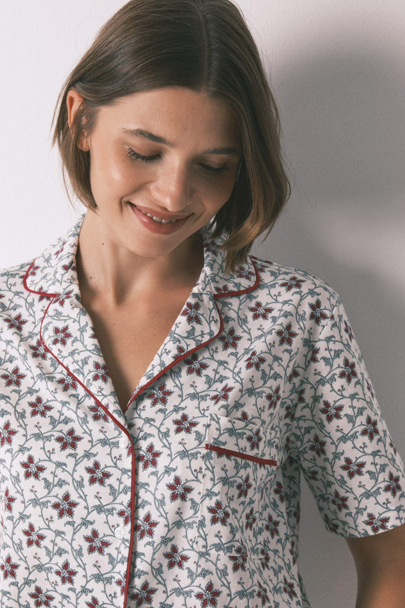 Women'secret Pijama camisero algod&oacute;n estampado flores