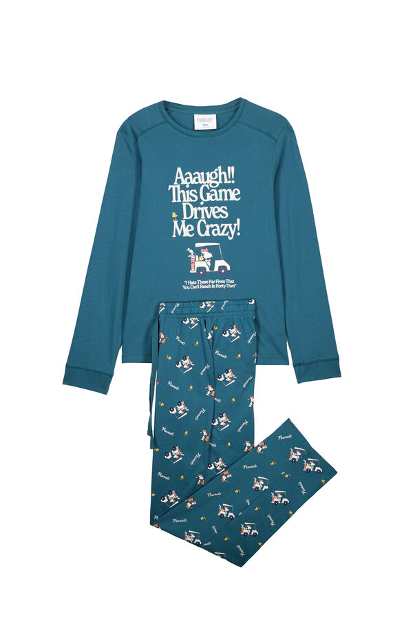 Women'secret Pijama comprido em algod&atilde;o Snoopy azul azul