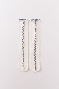 Women'secret Meias compridas com fio de contraste brancas