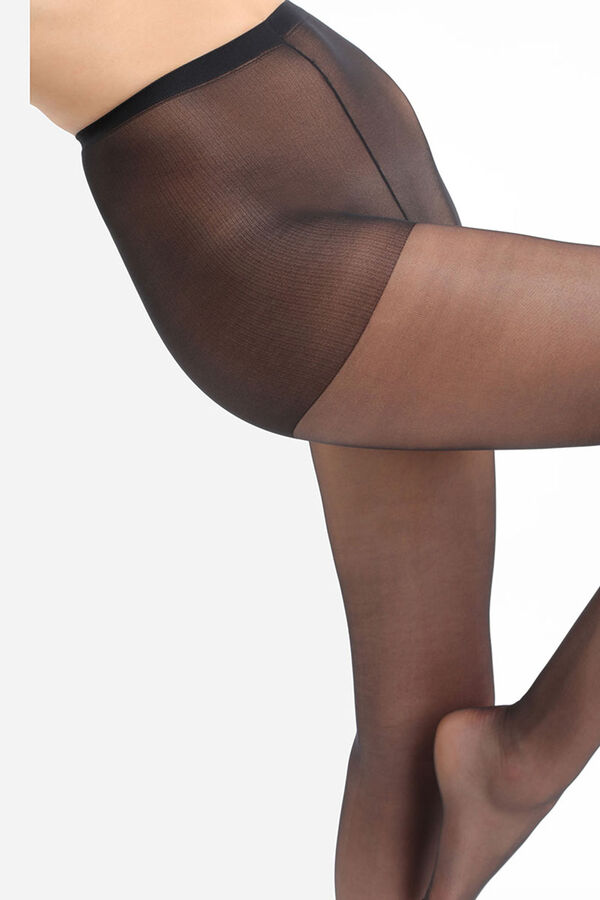 DIM Panty con acabado satinado negro 15 DEN preto