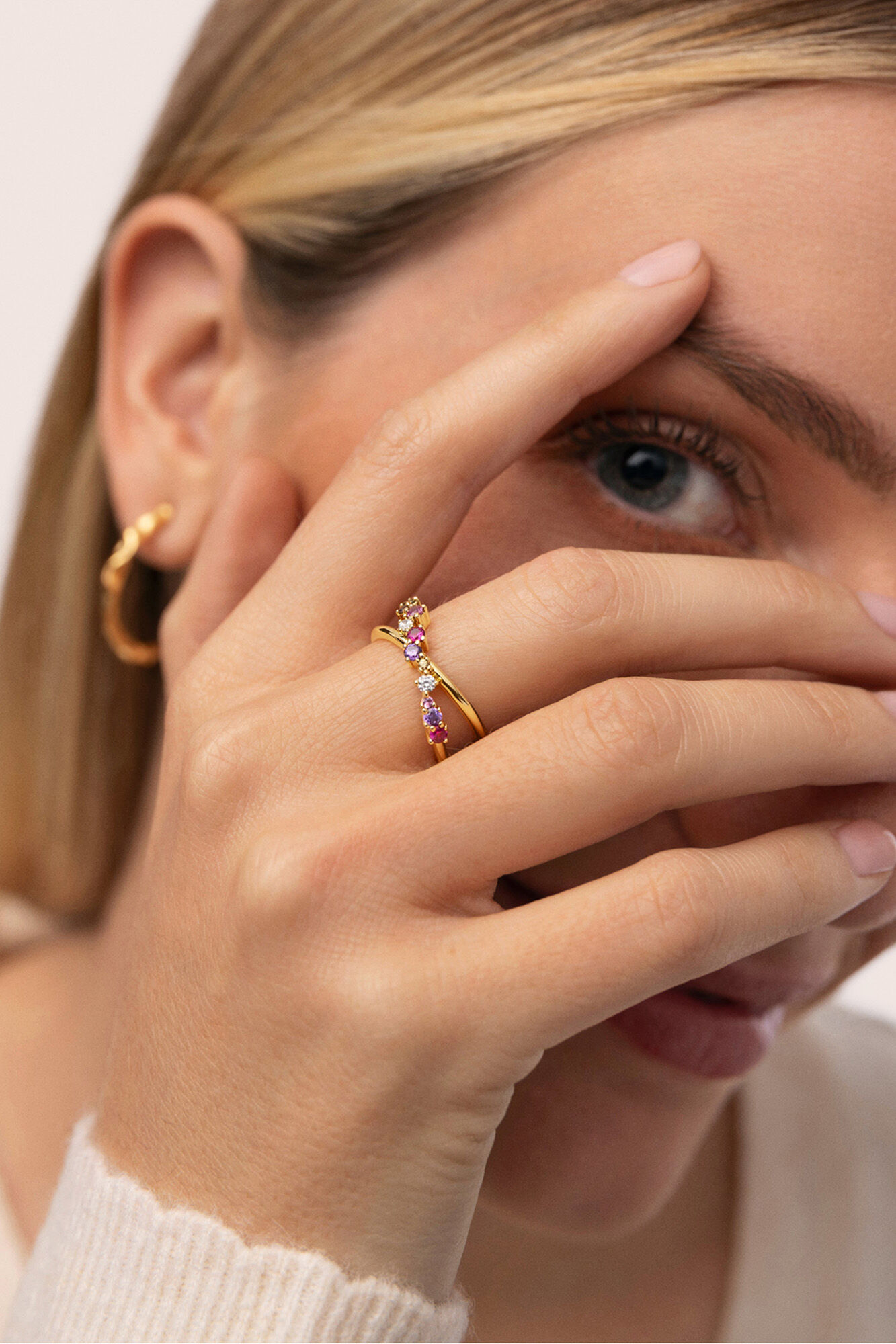 Singularu Anillo Estelar Cross Ba&ntilde;o oro