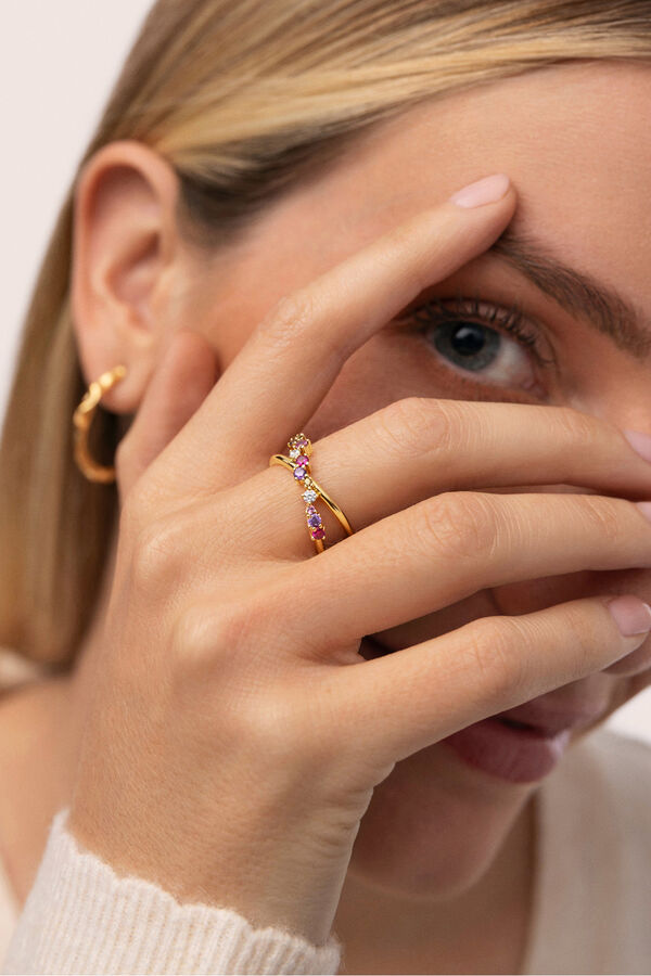 Singularu Anillo Estelar Cross Ba&ntilde;o oro amarillo