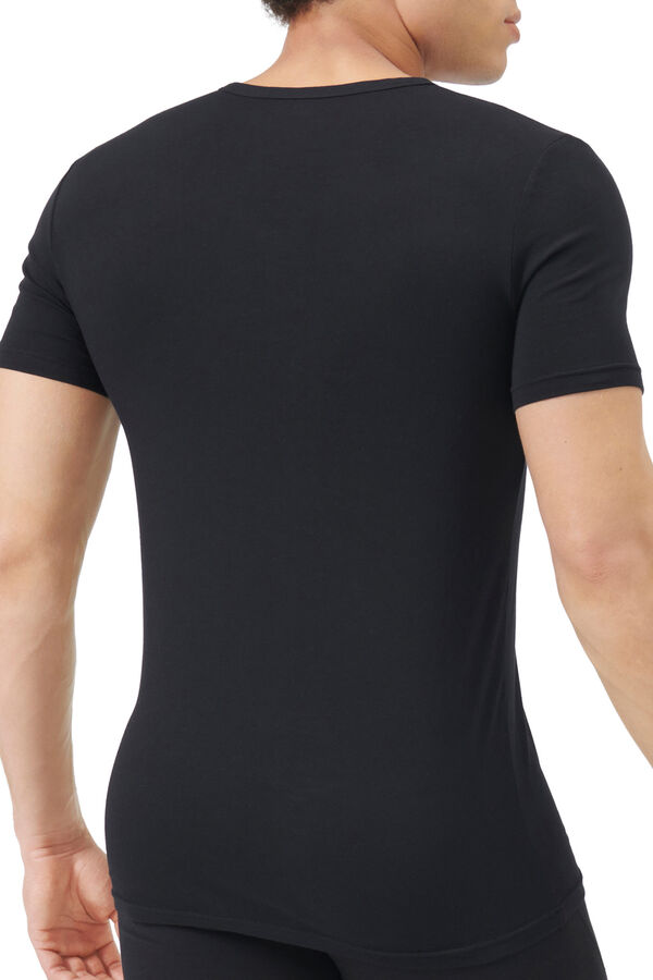 Adidas Pacote com 2 camisetas para homem de algodão elástico com gola em bico preto