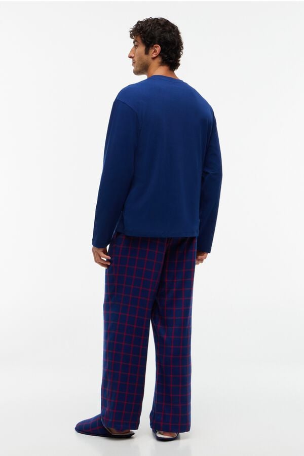 Tommy Hilfiger Conjunto de pijama + chinelos de quarto para homem azul