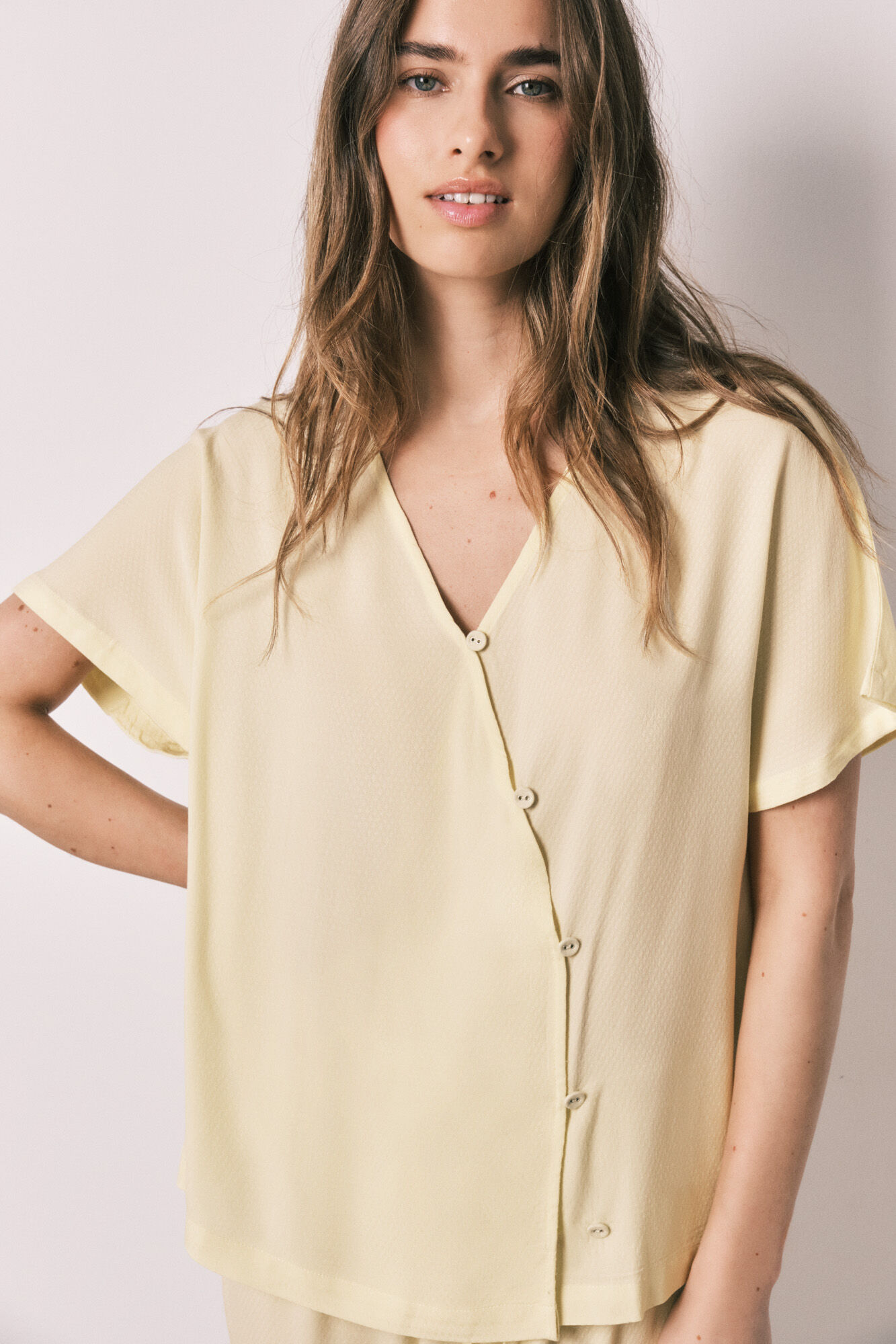 Women'secret Pijama largo cruzado botones