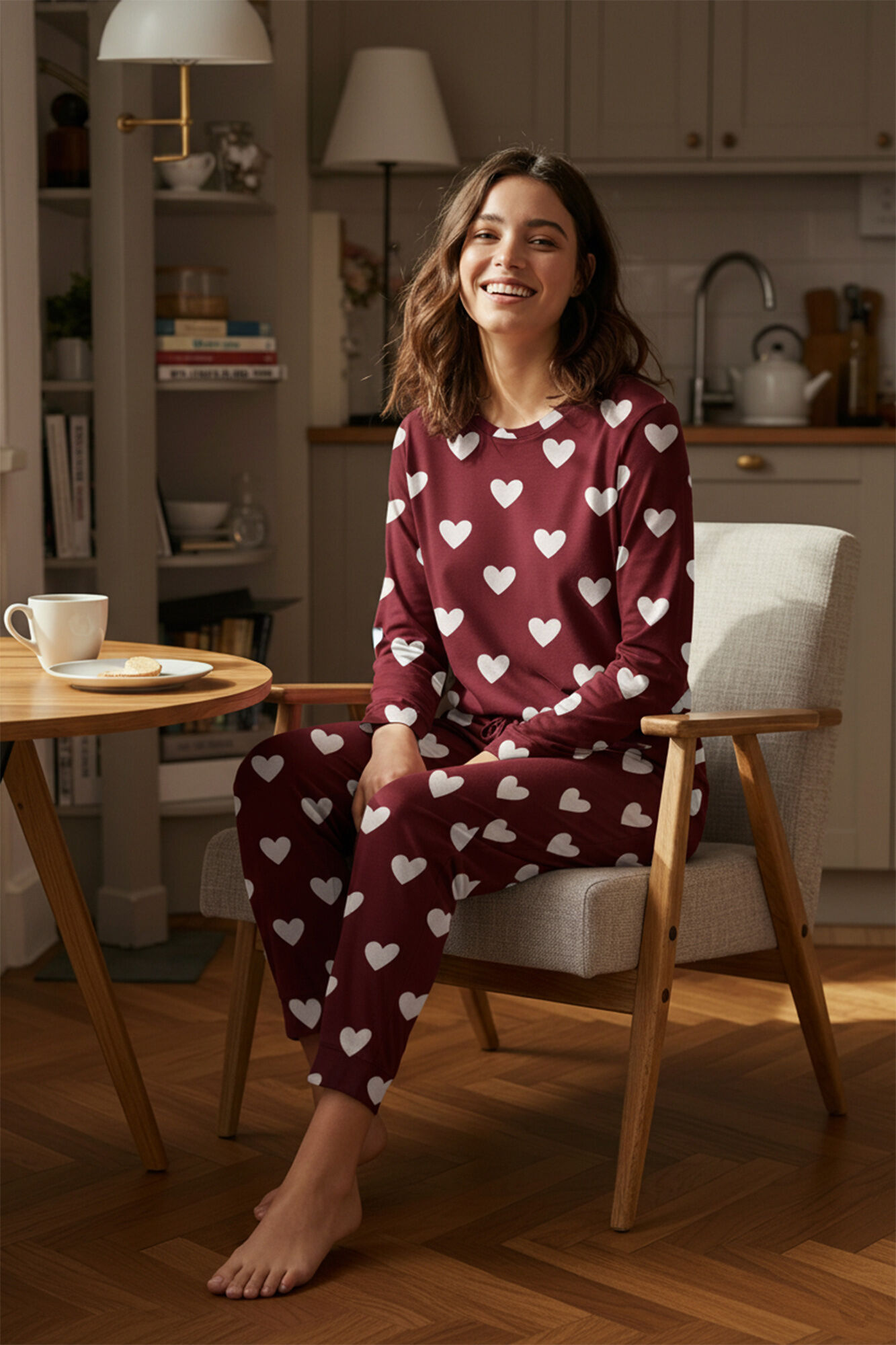 Trendyol Pijama com estampado de cora&ccedil;&otilde;es