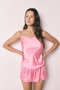 Women'secret Pijama curto em cetim rosa