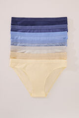 Women'secret Pack 7 bragas clásicas algodón azules blanco