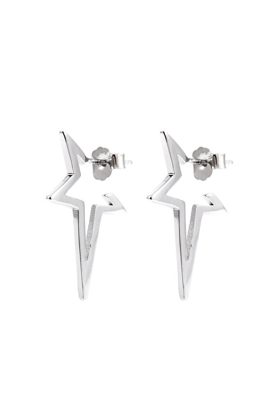 Pendientes Star Punk Plata