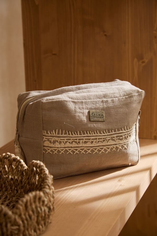Calma House Necessaire Traste pedra 20x15x10 bege