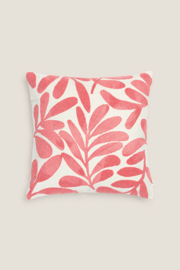 Womensecret Embroidered leaves cushion cover bordeaux