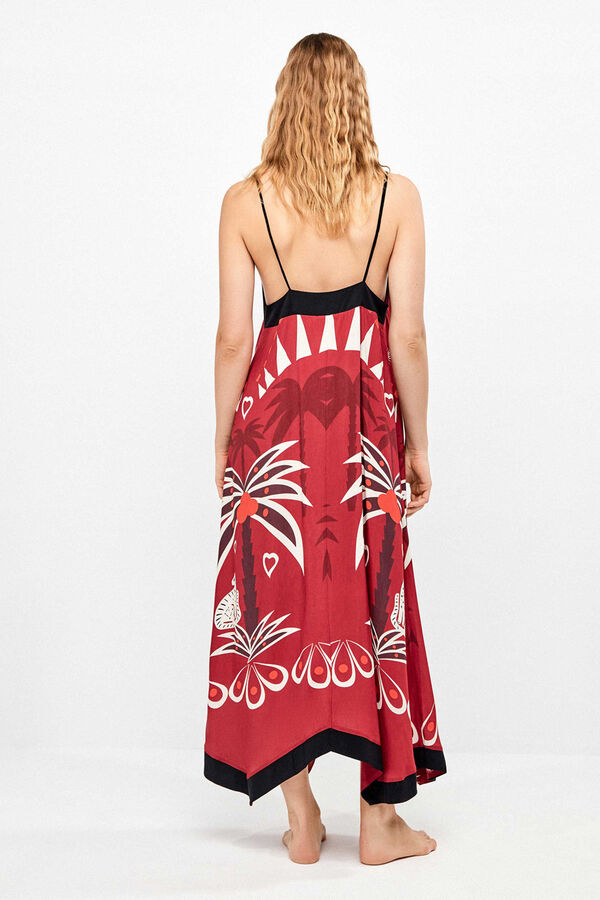 Gisela Vestido al&ccedil;as finas estampado &eacute;tnico in & out branco