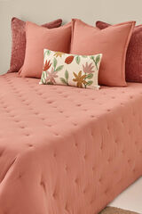 Textura Edredom revers&iacute;vel liso com bolinhas rosa