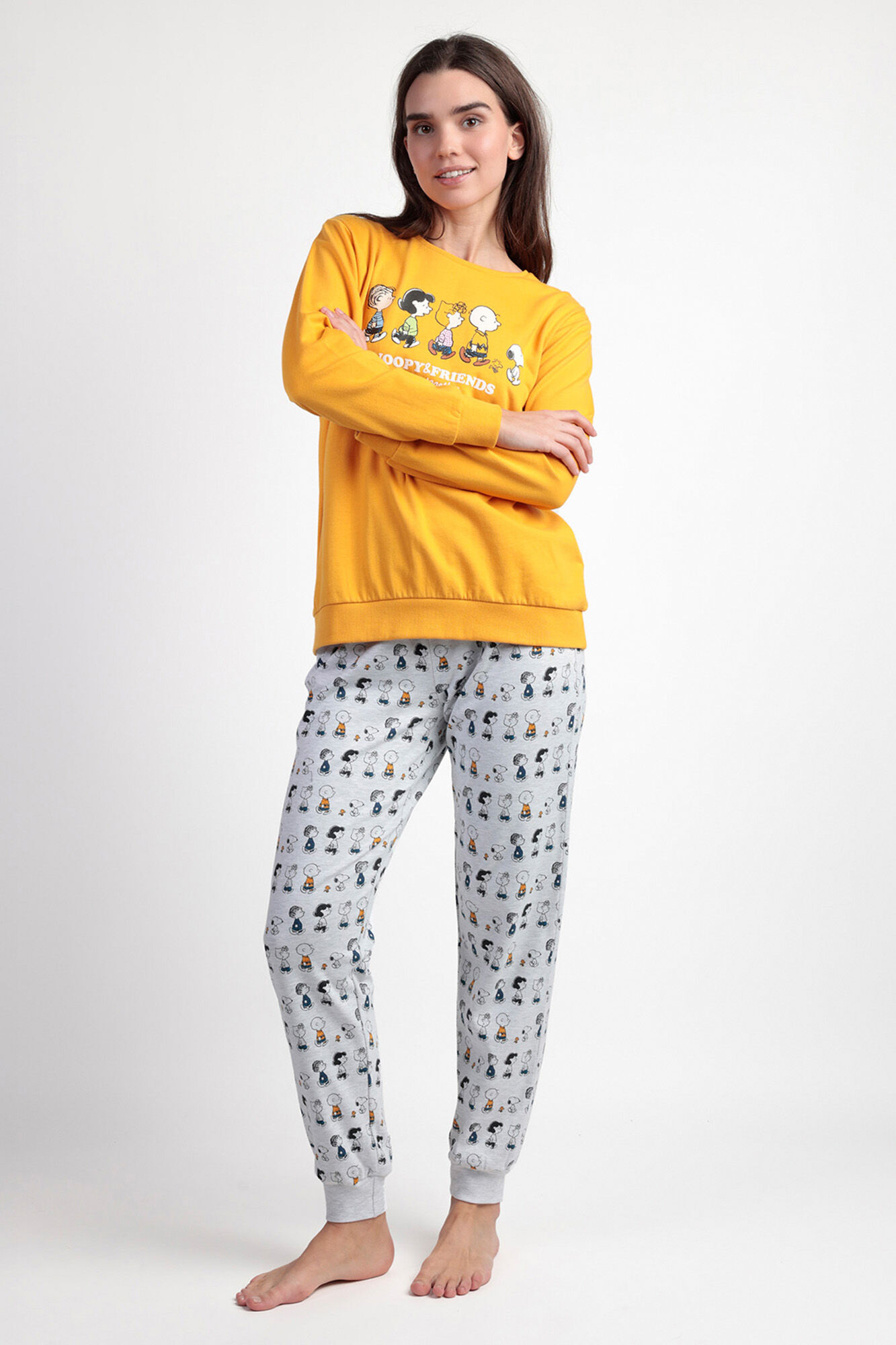Admas Pijama comprido felpa Snoopy&Friends para mulher
