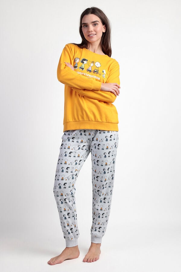 Admas Pijama de sweatshirt Snoopy e seus amigos estampado