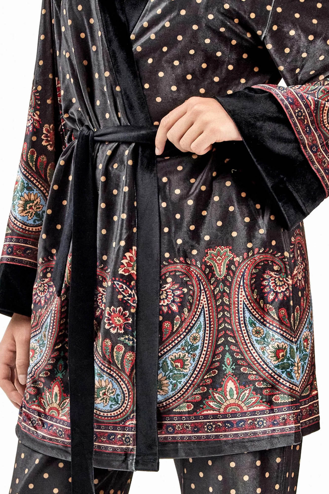 Gisela robe quimono de veludo