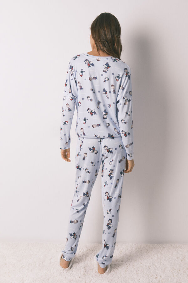 Women'secret Pijama comprido super macio do Snoopy azul