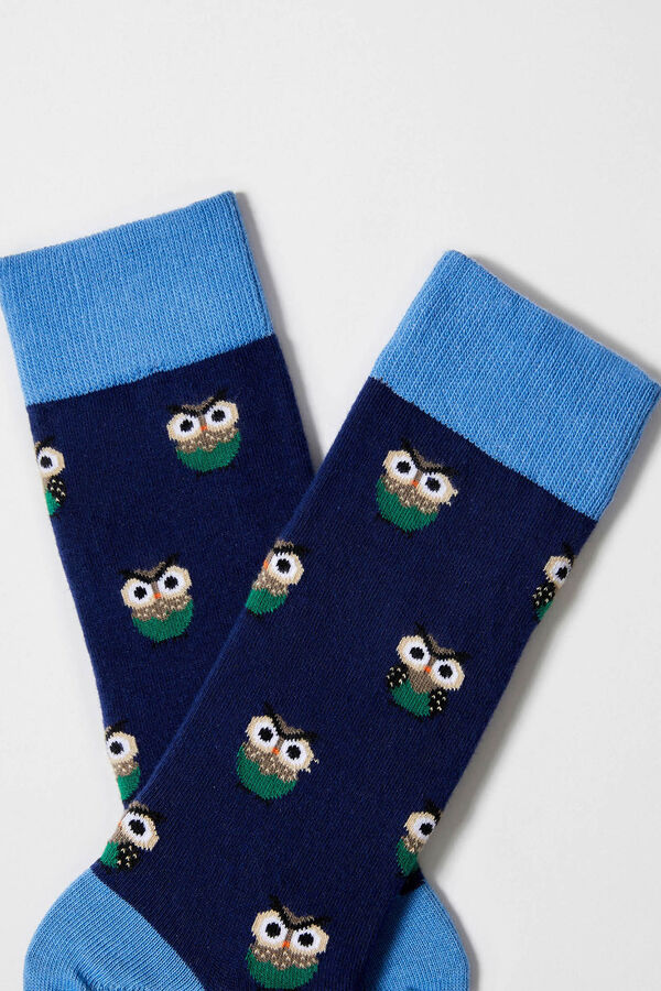 Besocks Calcetines altos de algodón orgánico color azul blue