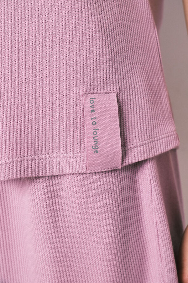Women'secret Pijama curto em tecido waffle rosa rosa