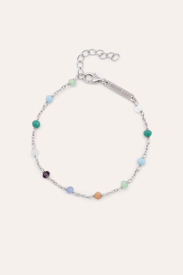 Singularu Pulsera Crystals Chain Colors Plata gris