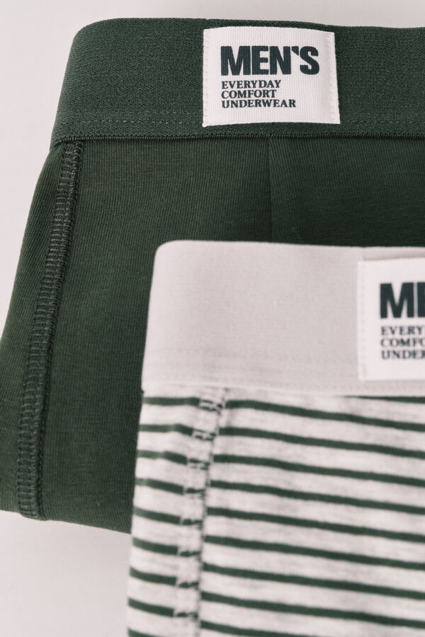Women'secret Pack 2 cuecas boxer verde e riscas verde