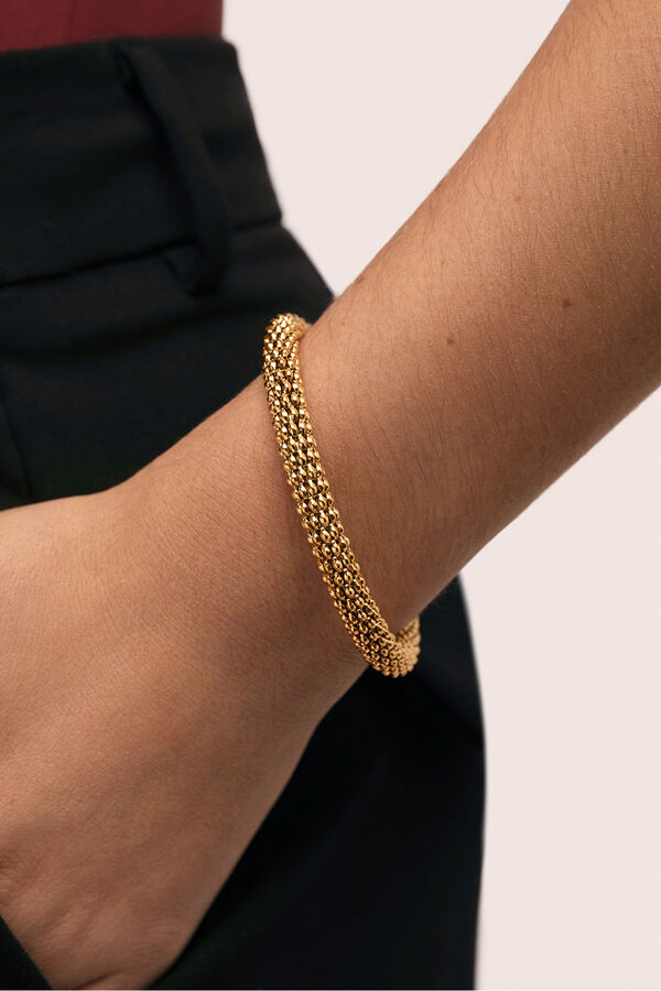 Singularu Gold Plated Steel Disc Bracelet printed