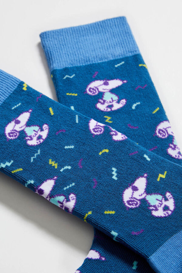Besocks Calcetines altos Besocks de Snoopy de algodón orgánico color azul azul
