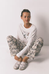 Women'secret Chinelos de quarto brancos do Mickey Mouse estampado