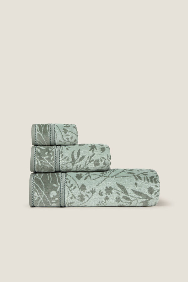 Textura Toalha de felpa jacquard floral bege