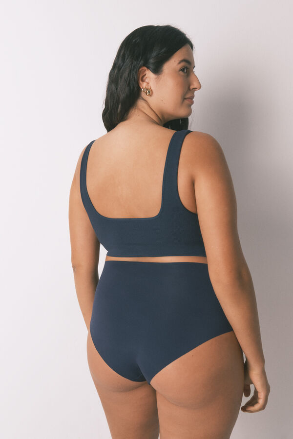 Women'secret Braga alta microfibra azul oscuro azul