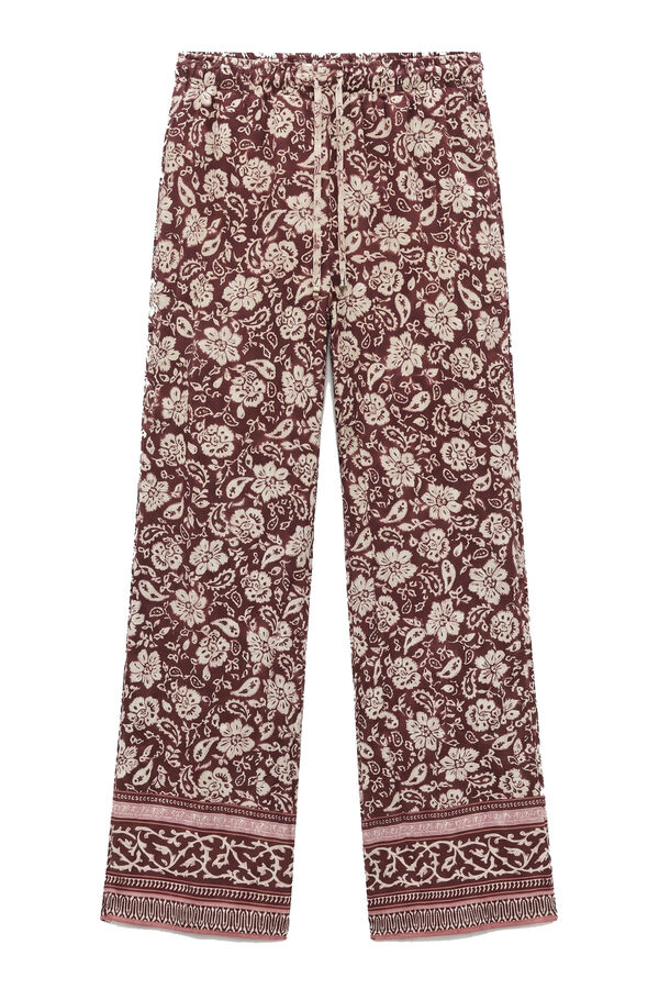 Women'secret Cal&ccedil;a comprida estampada boho castanho