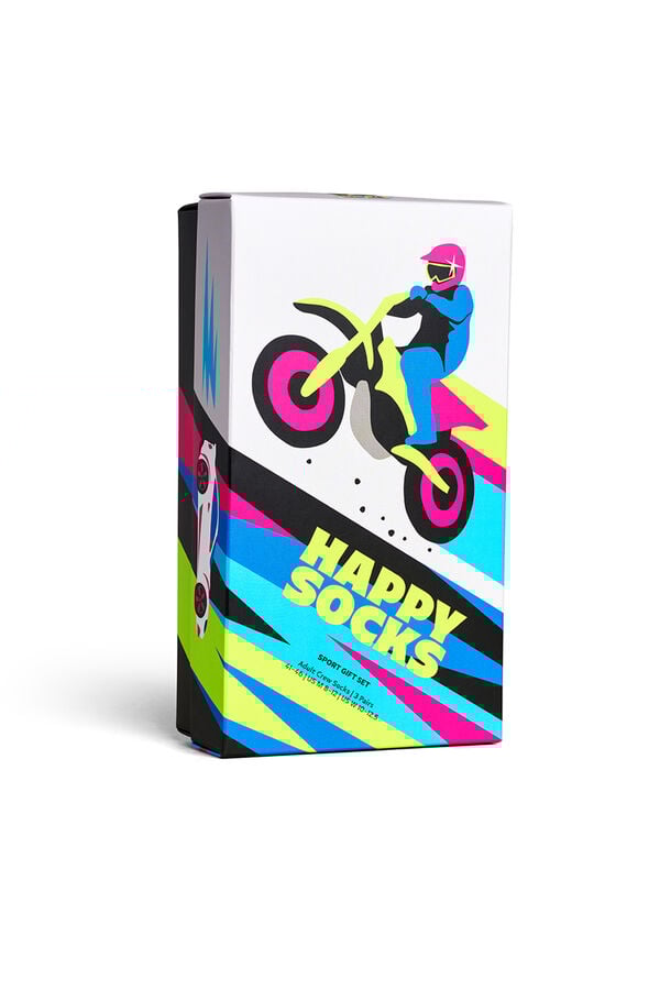 Happy Socks Pacote de 3 meias esportivas  cinzento