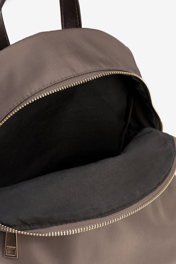 Vilanova Mochila com bolso de nylon bege