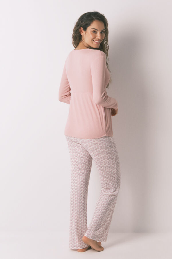 Women'secret Pijama capri "maternity" rosa técnica canelada rosa