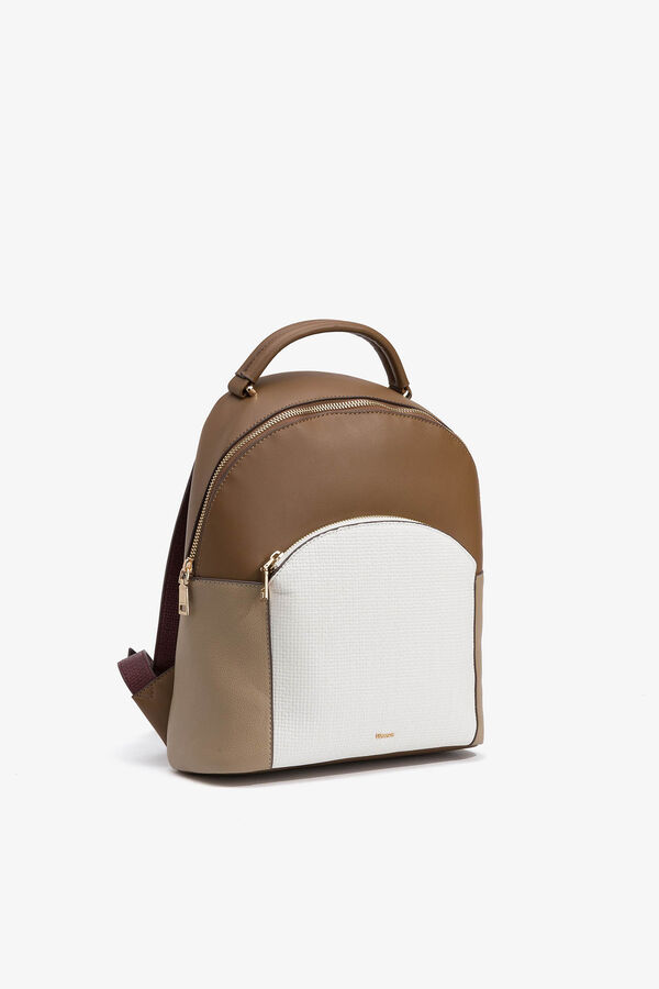 Vilanova Mochila Efecto Piel en Contraste marrón