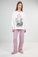 Gisela Pijama The Beatles estampado bege