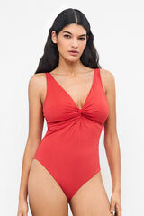 Gisela Fato de banho plus size sem aro vermelho