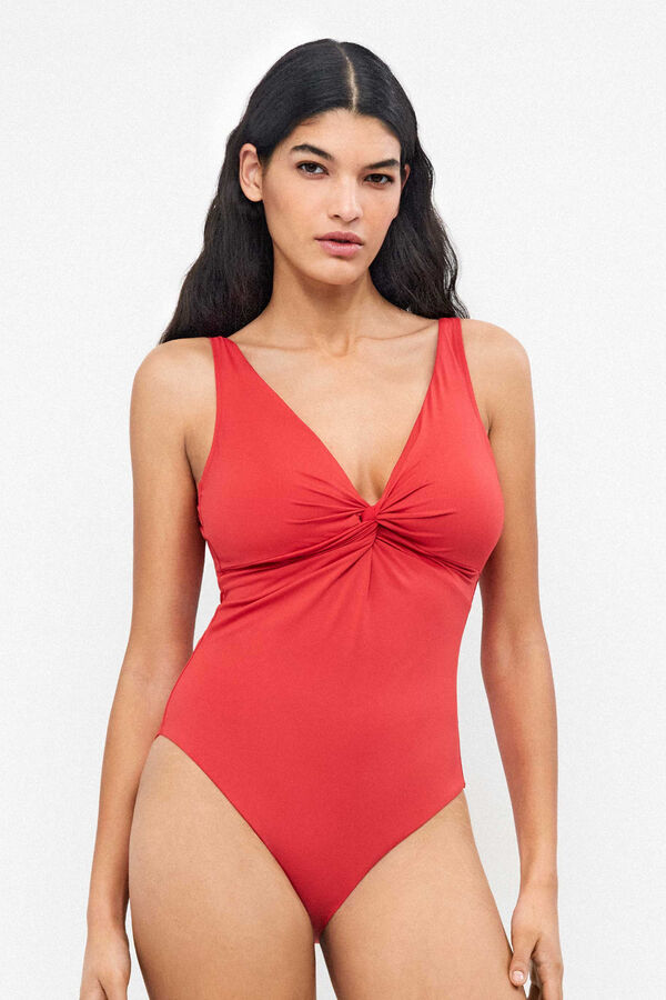 Gisela Fato de banho plus size sem aro vermelho