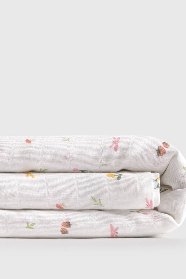 Textura Musselina de gaze de algod&atilde;o floresta cru