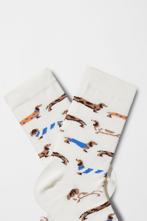 Besocks Meias curtas Snoopy em algod&atilde;o org&acirc;nico bege