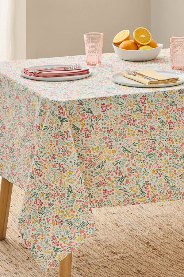 Textura Toalha antimanchas algodão flores estampado